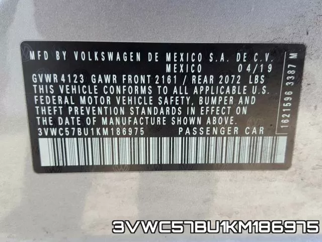 3VWC57BU1KM186975 фото 2