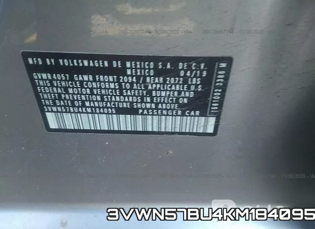 3VWN57BU4KM184095 фото 7