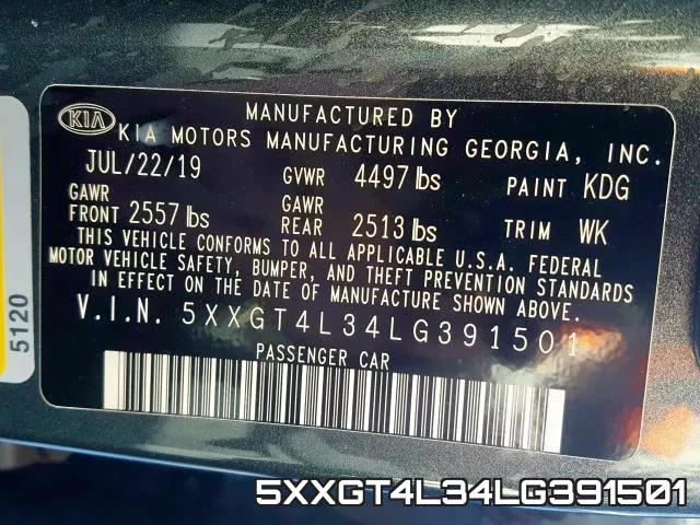 5XXGT4L34LG391501 фото 2