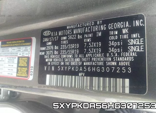 5XYPKDA56HG307253 фото 8