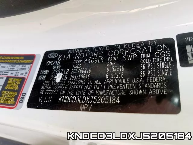 KNDCD3LDXJ5205184 фото 2