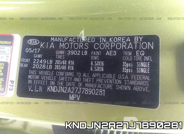 KNDJN2A27J7890281 фото 8