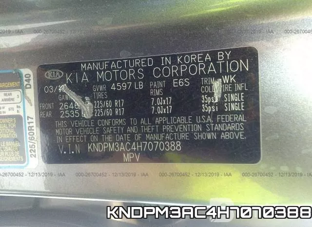 KNDPM3AC4H7070388 фото 7