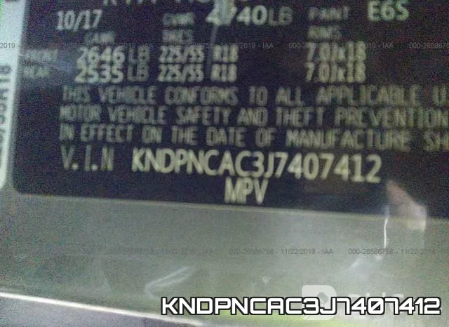 KNDPNCAC3J7407412 фото 6