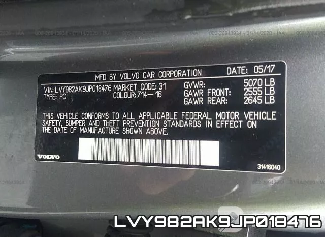 LVY982AK9JP018476 фото 9