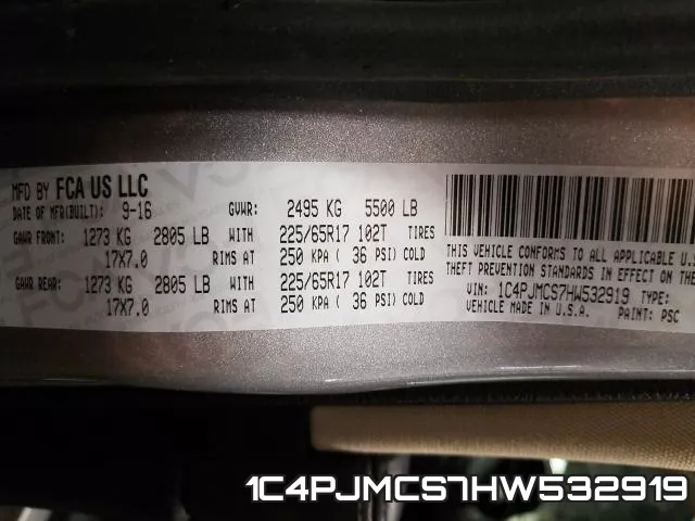 1C4PJMCS7HW532919 фото 2
