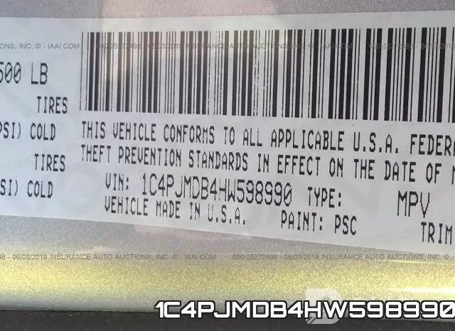 1C4PJMDB4HW598990 фото 8