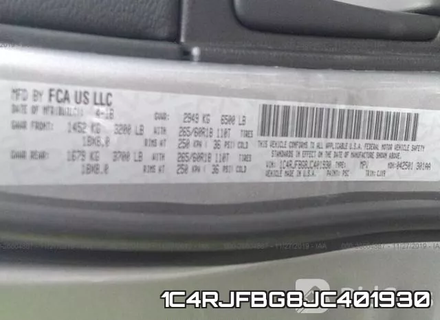 1C4RJFBG8JC401930 фото 6