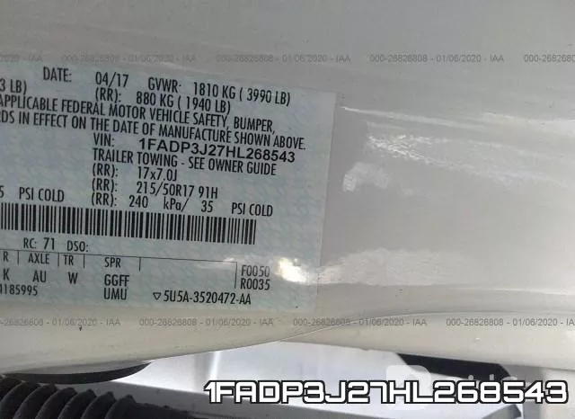 1FADP3J27HL268543 фото 7
