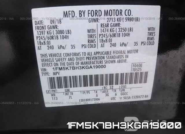 1FM5K7BH3KGA19000 фото 7