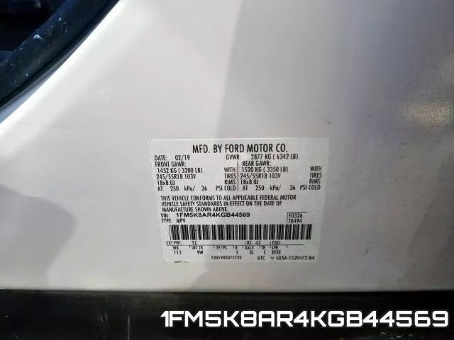 1FM5K8AR4KGB44569 фото 2