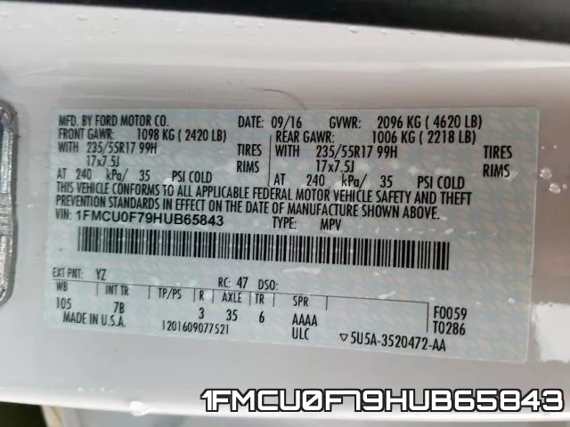 1FMCU0F79HUB65843 фото 2