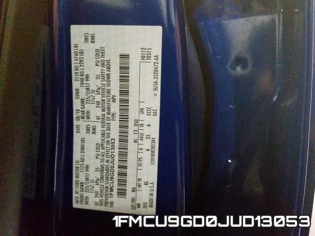 1FMCU9GD0JUD13053 фото 2