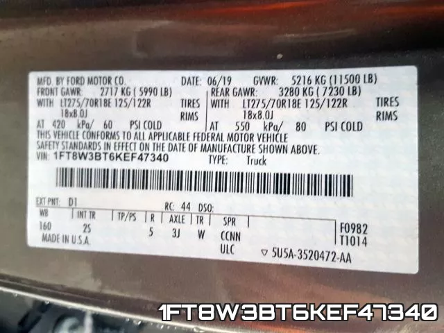 1FT8W3BT6KEF47340 фото 2