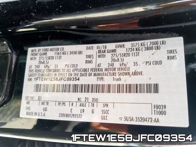 1FTEW1E58JFC09354 фото 2