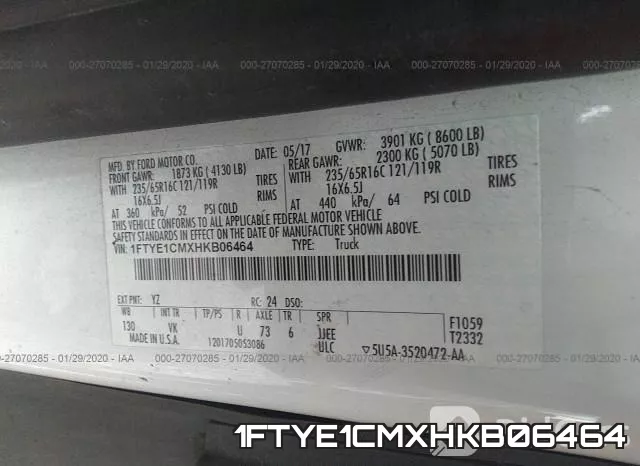 1FTYE1CMXHKB06464 фото 5
