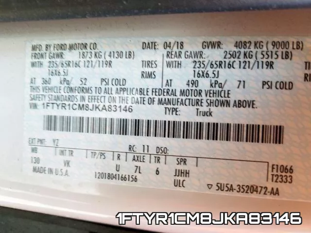 1FTYR1CM8JKA83146 фото 2