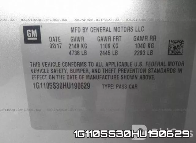1G1105S30HU190629 фото 6