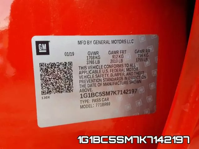 1G1BC5SM7K7142197 фото 2
