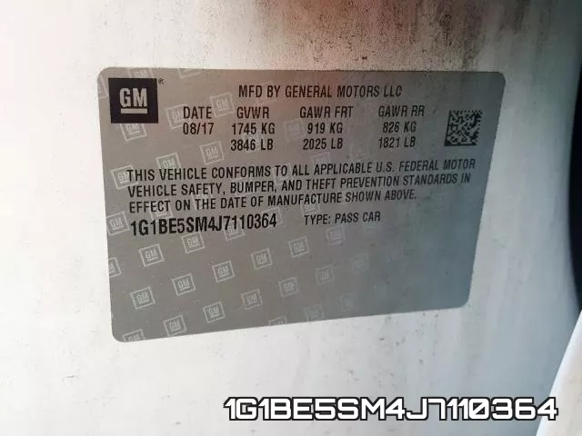 1G1BE5SM4J7110364 фото 2