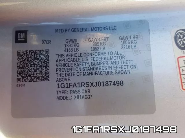 1G1FA1RSXJ0187498 фото 2