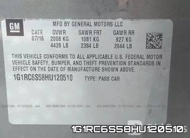 1G1RC6S58HU120510 фото 4