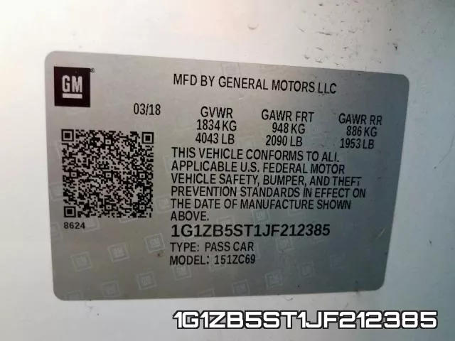 1G1ZB5ST1JF212385 фото 2