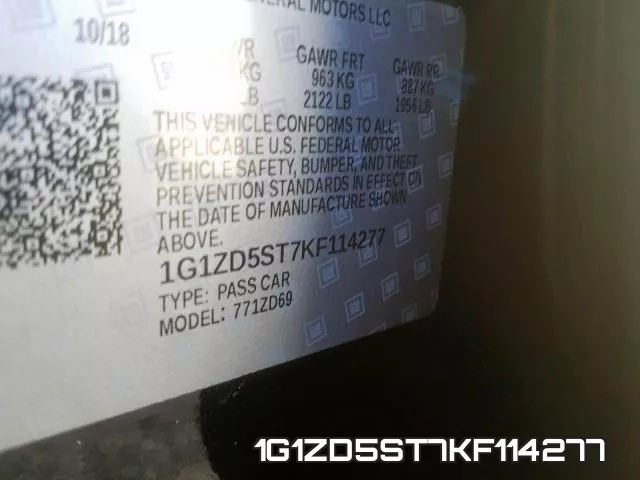 1G1ZD5ST7KF114277 фото 2