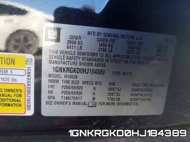 1GNKRGKD0HJ184389 фото 2