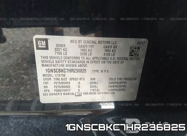 1GNSCBKC7HR236825 фото 9