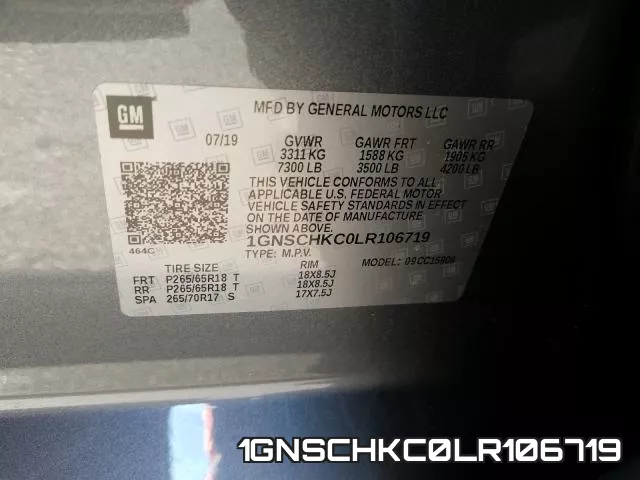 1GNSCHKC0LR106719 фото 2