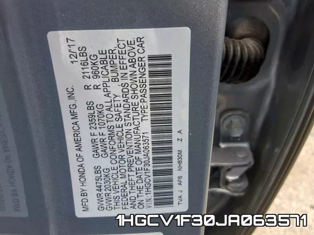 1HGCV1F30JA063571 фото 2