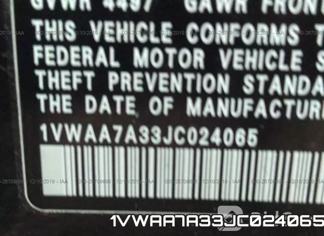 1VWAA7A33JC024065 фото 8