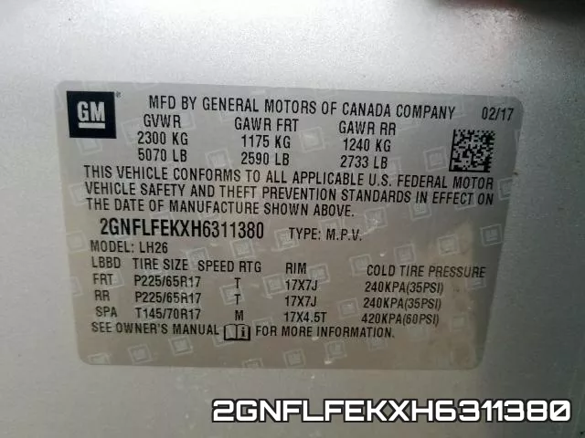 2GNFLFEKXH6311380 фото 2