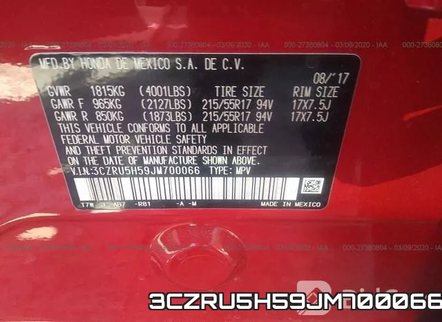 3CZRU5H59JM700066 фото 8