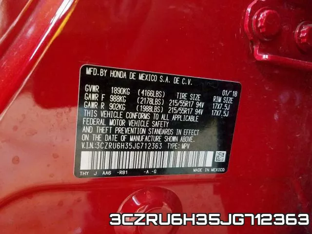 3CZRU6H35JG712363 фото 2