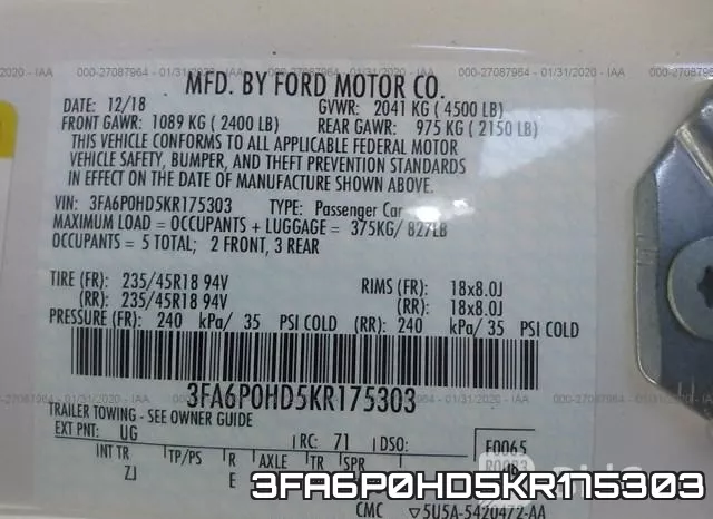 3FA6P0HD5KR175303 фото 7