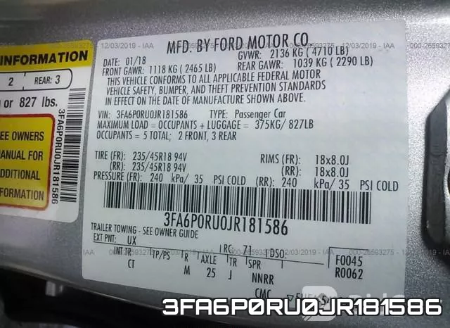 3FA6P0RU0JR181586 фото 9