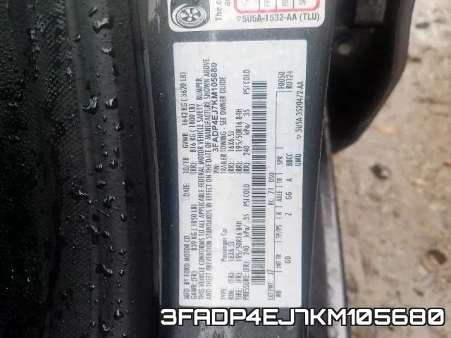 3FADP4EJ7KM105680 фото 2