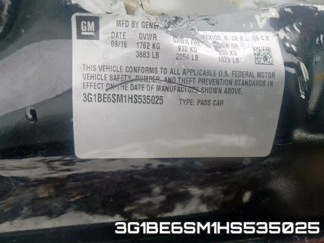 3G1BE6SM1HS535025 фото 2