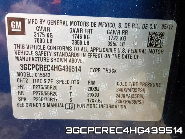 3GCPCREC4HG439514 фото 2