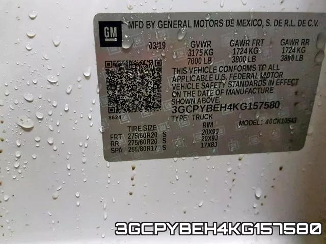 3GCPYBEH4KG157580 фото 2