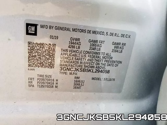 3GNCJKSB5KL294058 фото 2