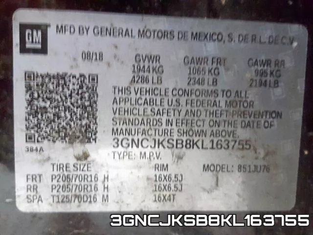 3GNCJKSB8KL163755 фото 2