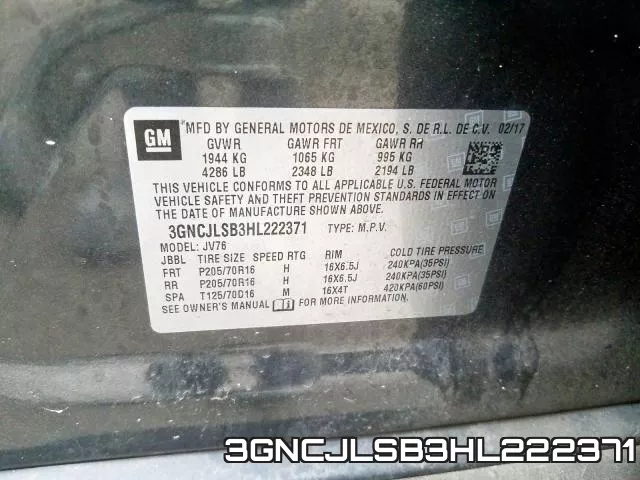 3GNCJLSB3HL222371 фото 2