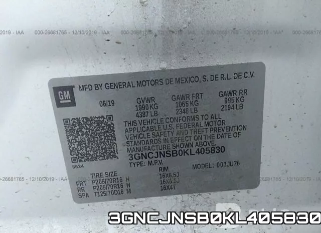 3GNCJNSB0KL405830 фото 7