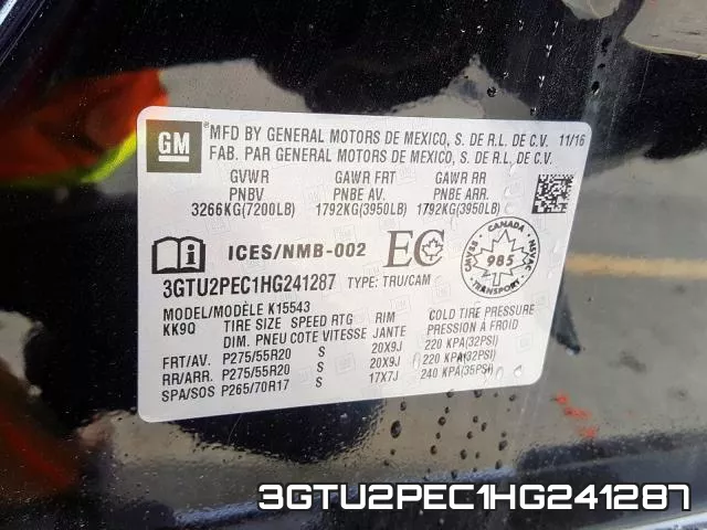 3GTU2PEC1HG241287 фото 2