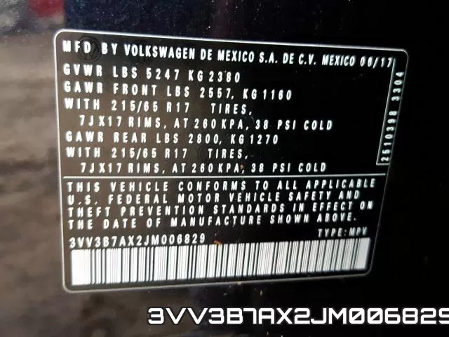 3VV3B7AX2JM006829 фото 2