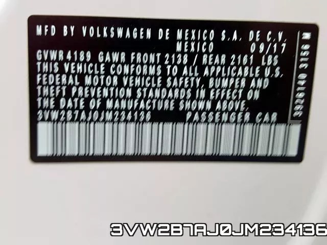 3VW2B7AJ0JM234136 фото 2