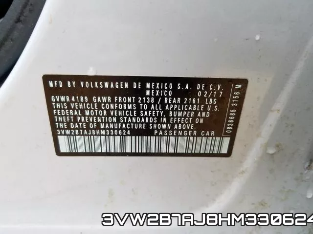 3VW2B7AJ8HM330624 фото 2